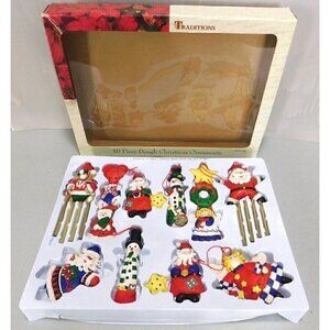 TRADITIONS Christmas Ornaments set of 10, made of dough plastic